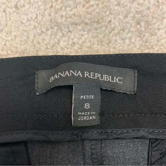 Banana Republic black front pleated faux leather pants Sz 8P - Picture 8 of 14